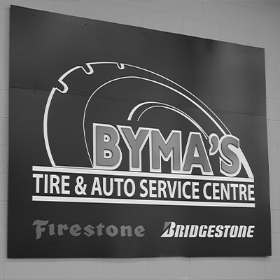 Byma's Logo on a Banner